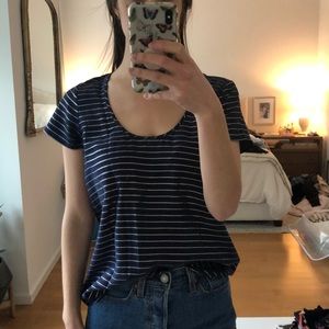 Joie Silk Navy Metallic Blouse, Size XS